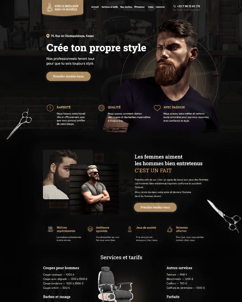 Site salon de coiffure