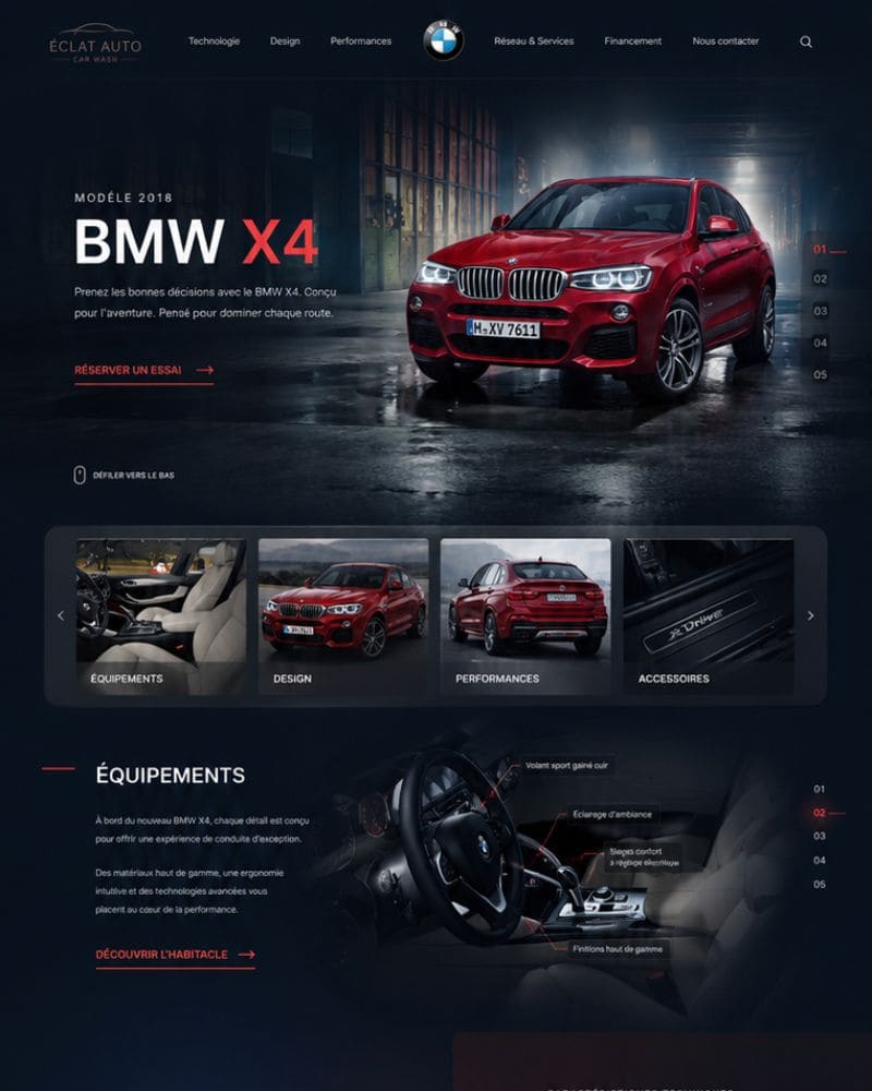 Site concessionnaire de voiture